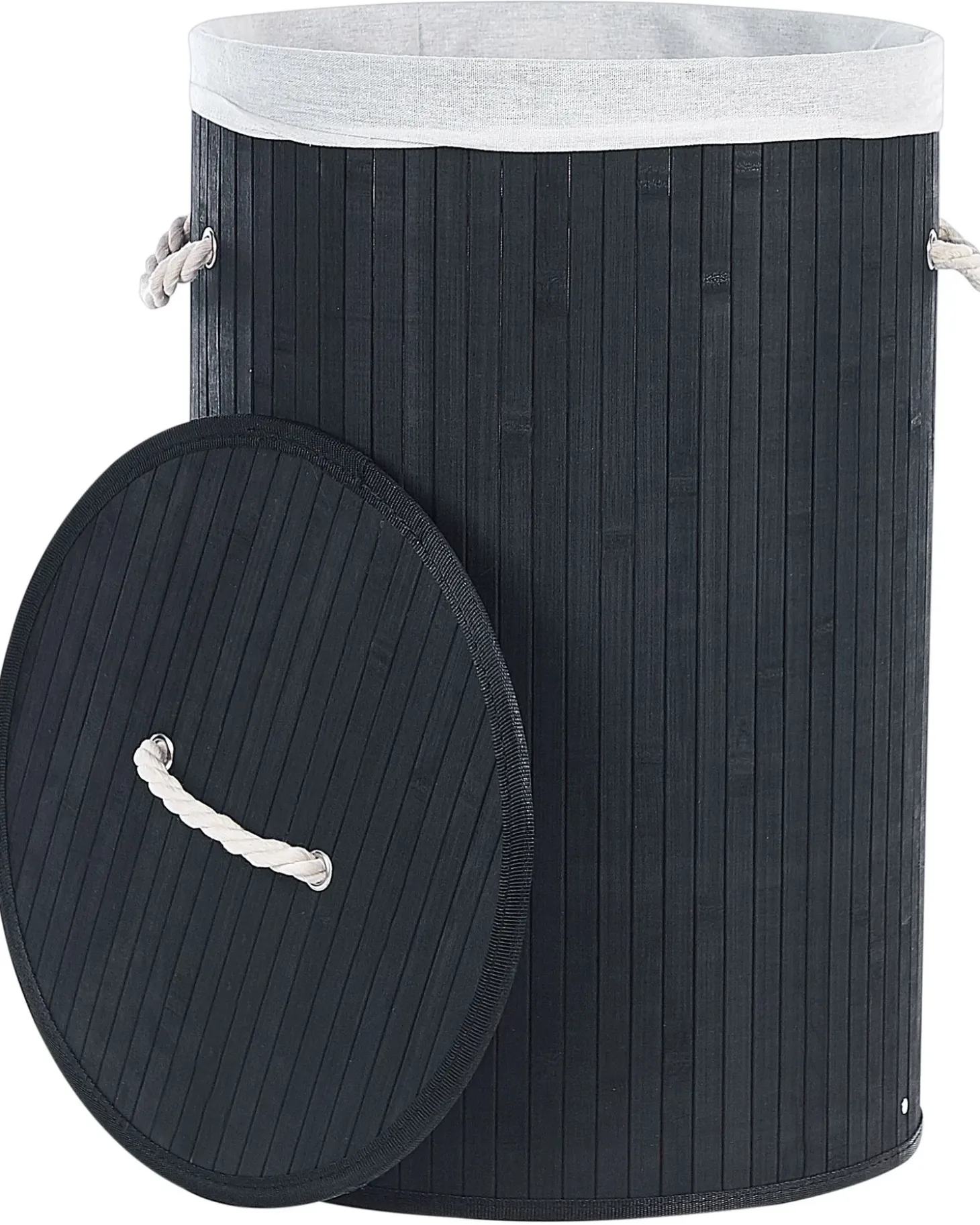 Vasketøjskurv SANNAR Bambus Sort 75 L