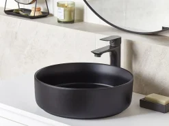 Vask til bordplade CALIG Sort ⌀ 36 cm Keramik