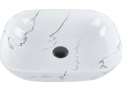 Vask til bordplade HOPI Hvid marmor 47 x 34 cm Keramik