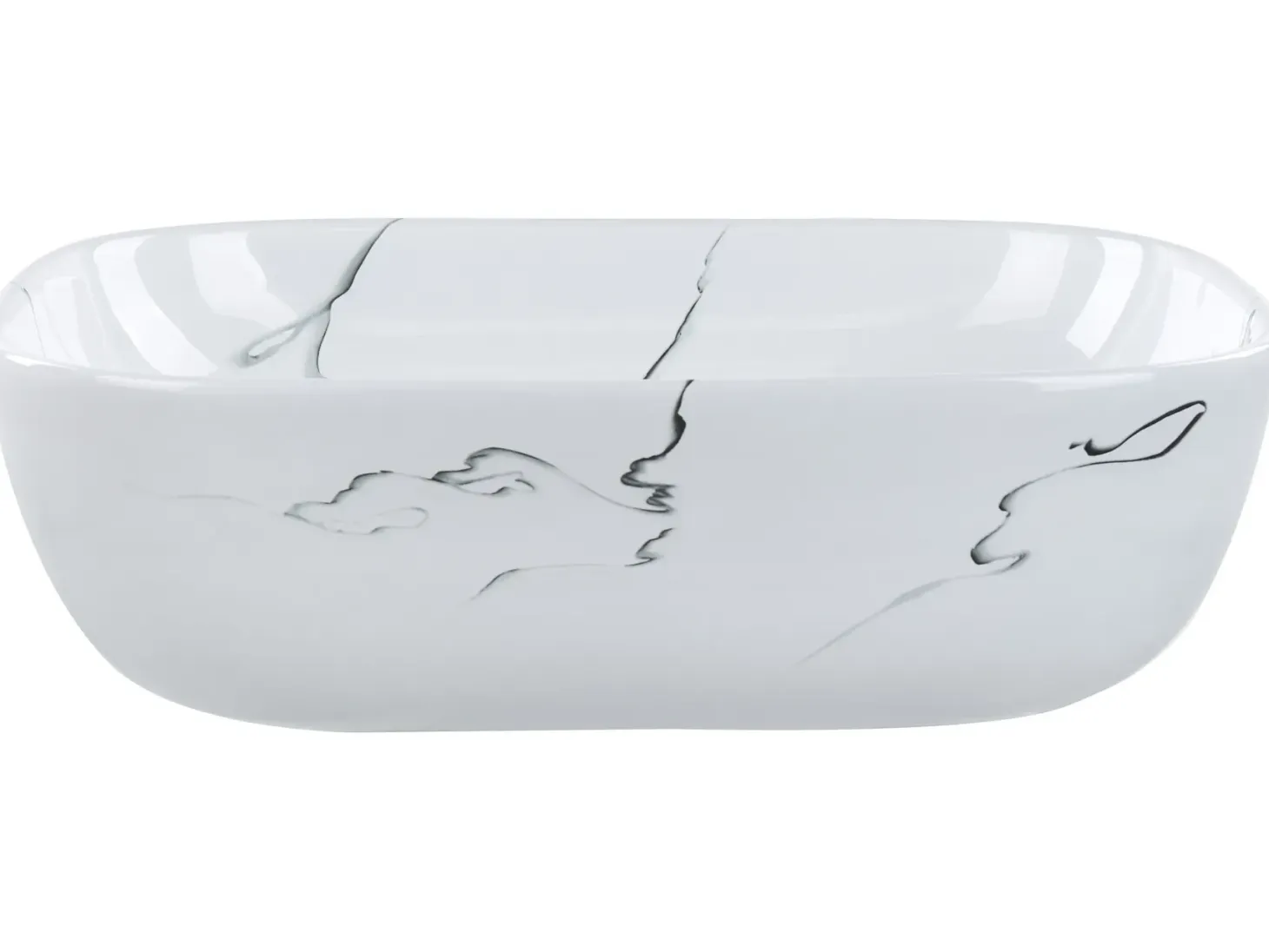 Vask til bordplade HOPI Hvid marmor 47 x 34 cm Keramik