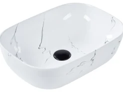 Vask til bordplade HOPI Hvid marmor 47 x 34 cm Keramik