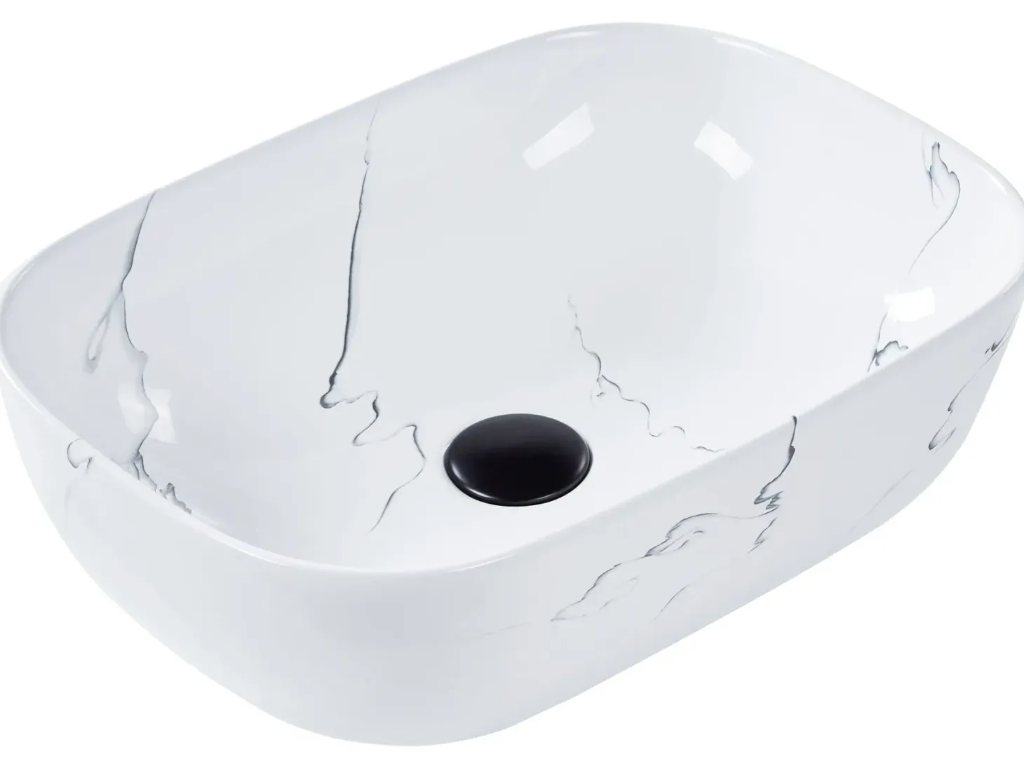 Vask til bordplade HOPI Hvid marmor 47 x 34 cm Keramik