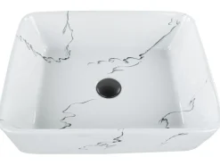 Vask til bordplade HOPI Hvid marmor 49 x 38 cm Keramik