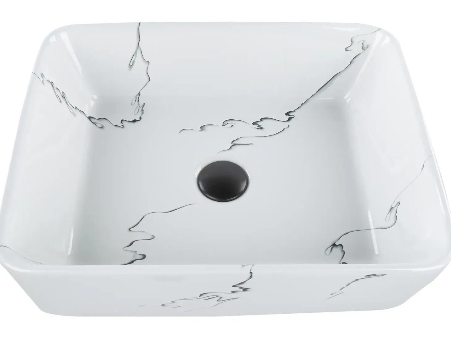 Vask til bordplade HOPI Hvid marmor 49 x 38 cm Keramik