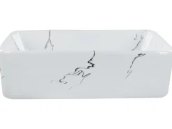 Vask til bordplade HOPI Hvid marmor 49 x 38 cm Keramik