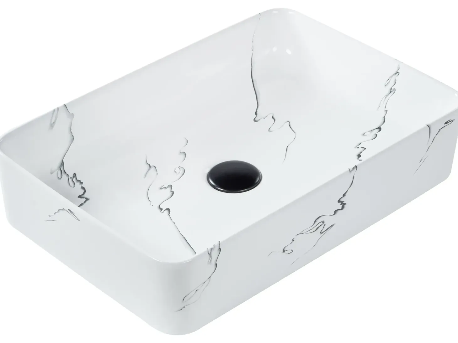 Vask til bordplade HOPI Hvid marmor 51 x 34 cm Keramik