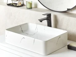 Vask til bordplade HOPI Hvid marmor 51 x 34 cm Keramik