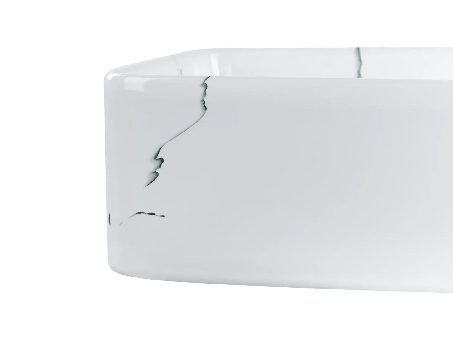 Vask til bordplade HOPI Hvid marmor 51 x 34 cm Keramik