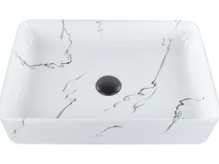 Vask til bordplade HOPI Hvid marmor 51 x 34 cm Keramik