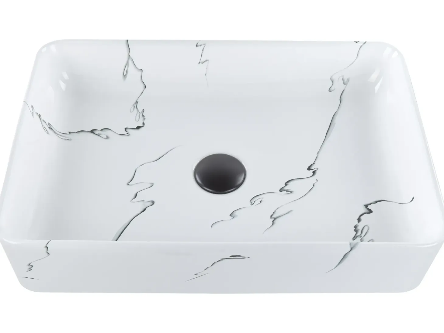 Vask til bordplade HOPI Hvid marmor 51 x 34 cm Keramik