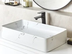 Vask til bordplade HOPI Hvid marmor 61 x 35 cm Keramik