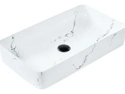 Vask til bordplade HOPI Hvid marmor 61 x 35 cm Keramik
