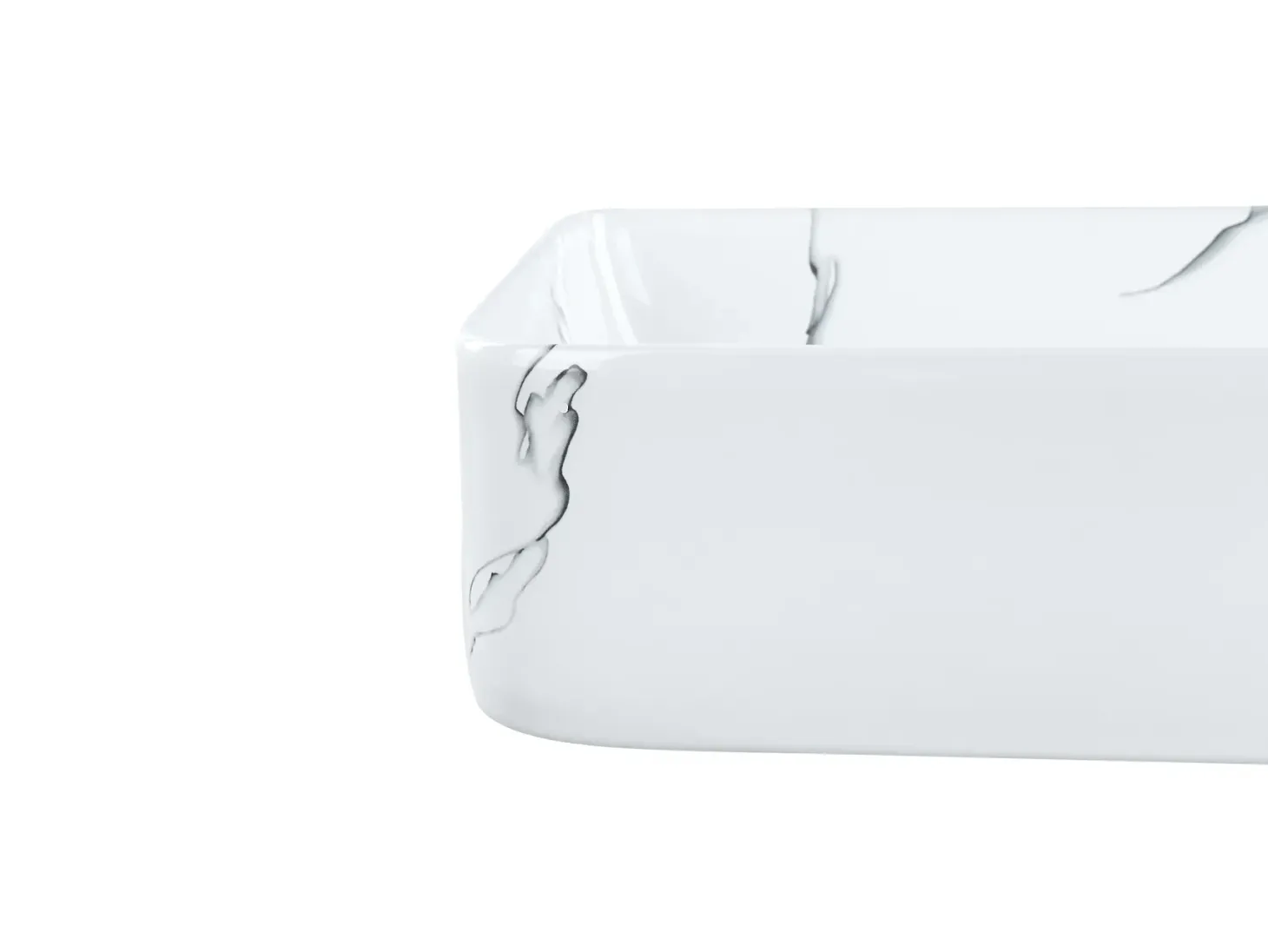 Vask til bordplade HOPI Hvid marmor 61 x 35 cm Keramik