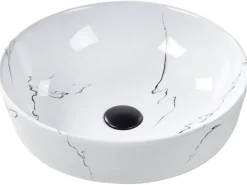 Vask til bordplade HOPI Hvid marmor ⌀ 42 cm Keramik