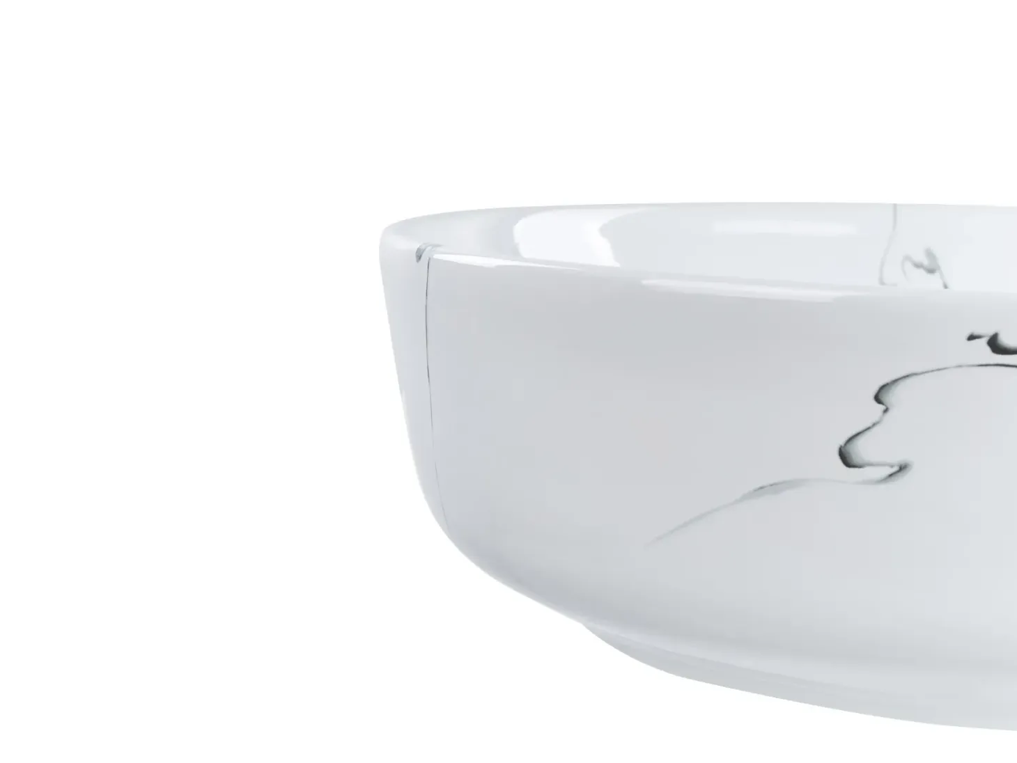Vask til bordplade HOPI Hvid marmor ⌀ 42 cm Keramik