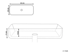 Vask til bordplade IPALA Hvid marmor 62 x 35 cm Keramik