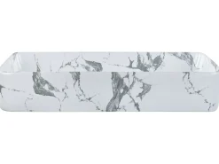 Vask til bordplade IPALA Hvid marmor 62 x 35 cm Keramik