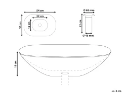 Vask til bordplade MOENGO Murstensrød 54 x 36 cm Fast overflade