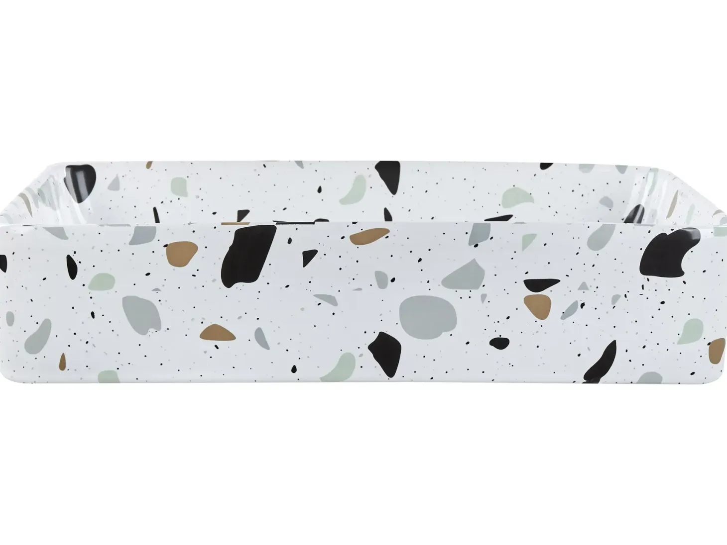 Vask til bordplade NULES Hvid terrazzo 51 x 34 cm Keramik