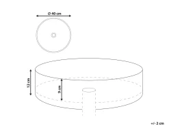 Vask til bordplade TEBAR Cremehvid ⌀ 40 cm Keramik