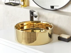 Vask til bordplade TEBAR Guld ⌀ 40 cm Keramik