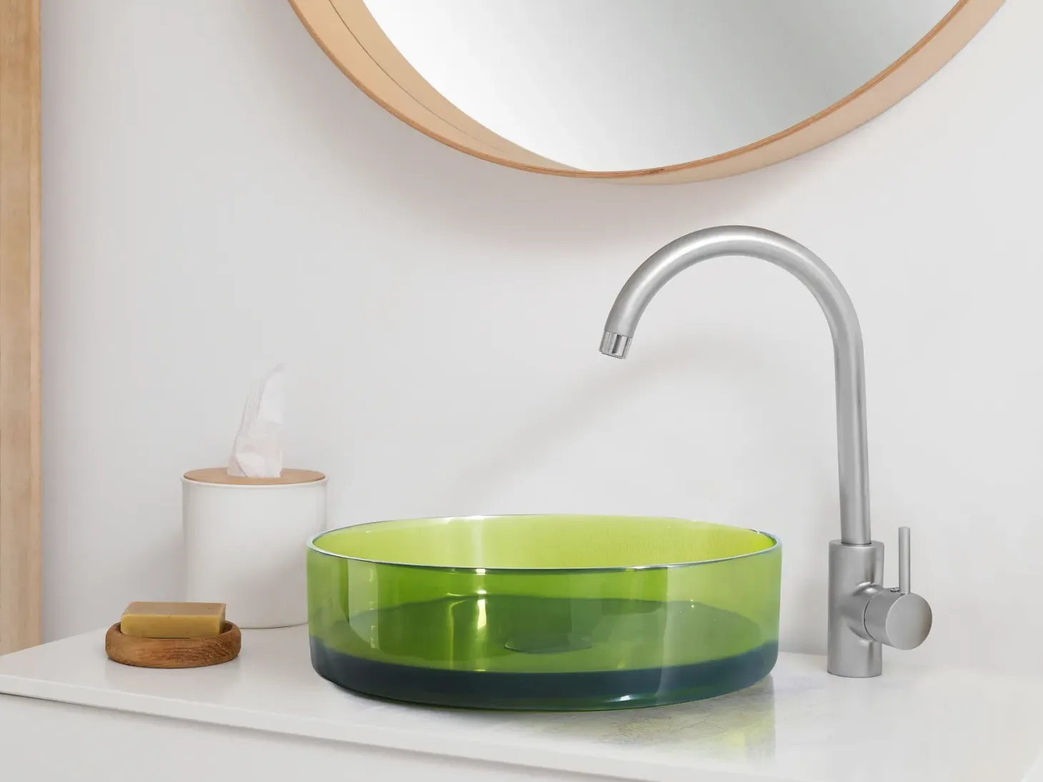 Vask til bordplade TOLOSA Grøn ⌀ 36 cm Fast overflade