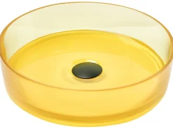 Vask til bordplade TOLOSA Gul ⌀ 36 cm Fast overflade