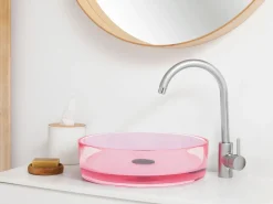 Vask til bordplade TOLOSA Lyserød ⌀ 36 cm Fast overflade