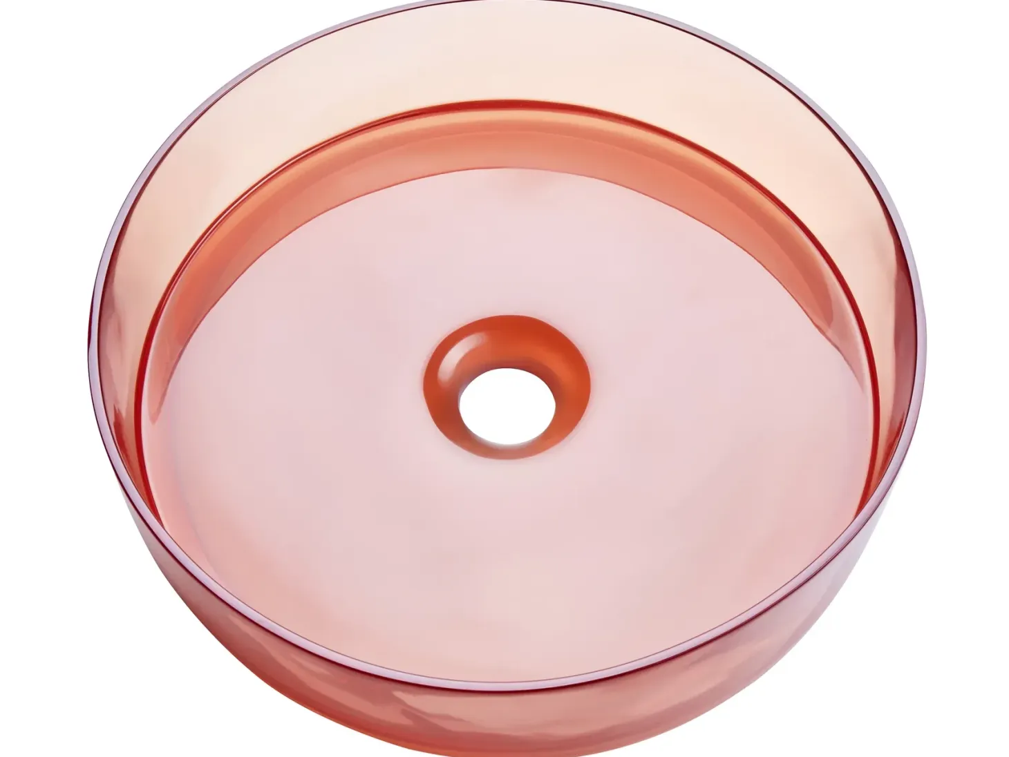 Vask til bordplade TOLOSA Murstensrød ⌀ 36 cm Fast overflade