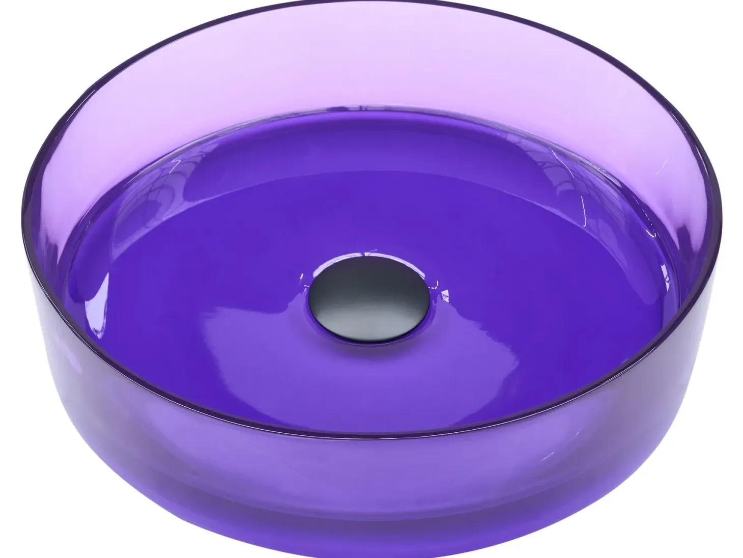 Vask til bordplade TOLOSA Purpur ⌀ 36 cm Fast overflade