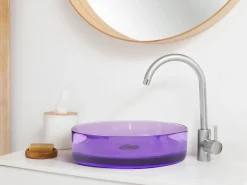 Vask til bordplade TOLOSA Purpur ⌀ 36 cm Fast overflade