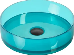 Vask til bordplade TOLOSA Turkis ⌀ 36 cm Fast overflade