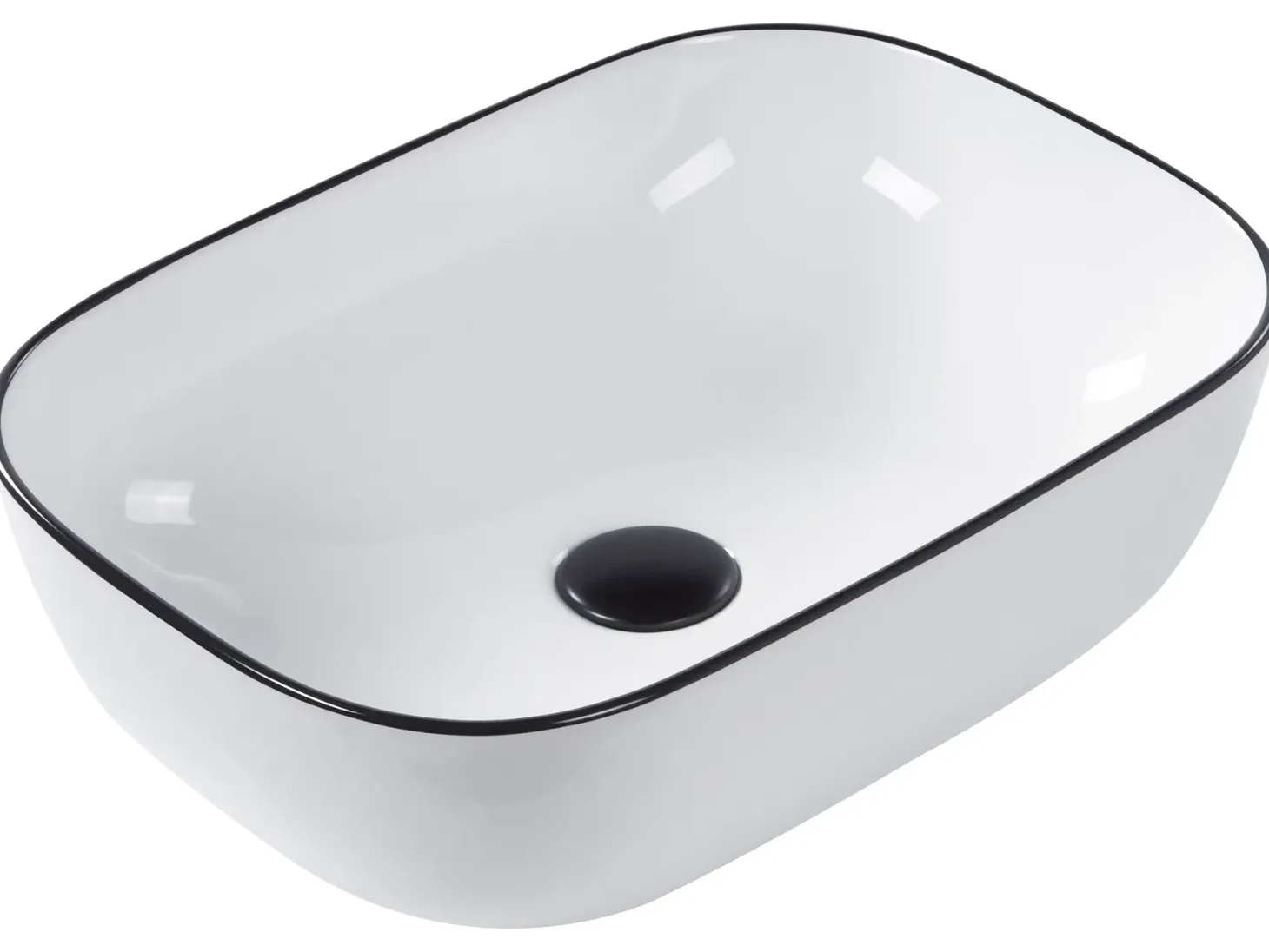 Vask til bordplade XERT Hvid 46 x 33 cm Keramik