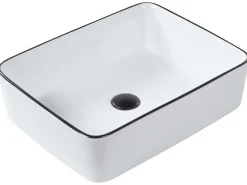 Vask til bordplade XERT Hvid 49 x 38 cm Keramik