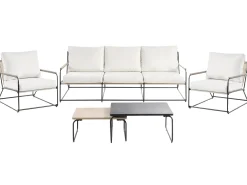 VENARIA 5 personers havesofasæt Beige/sort Metal med sofabord