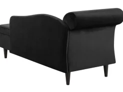 Venstrevendt chaiselong LUIRO Velour Sort med opbevaring