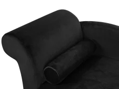 Venstrevendt chaiselong LUIRO Velour Sort med opbevaring