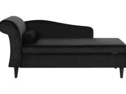 Venstrevendt chaiselong LUIRO Velour Sort med opbevaring