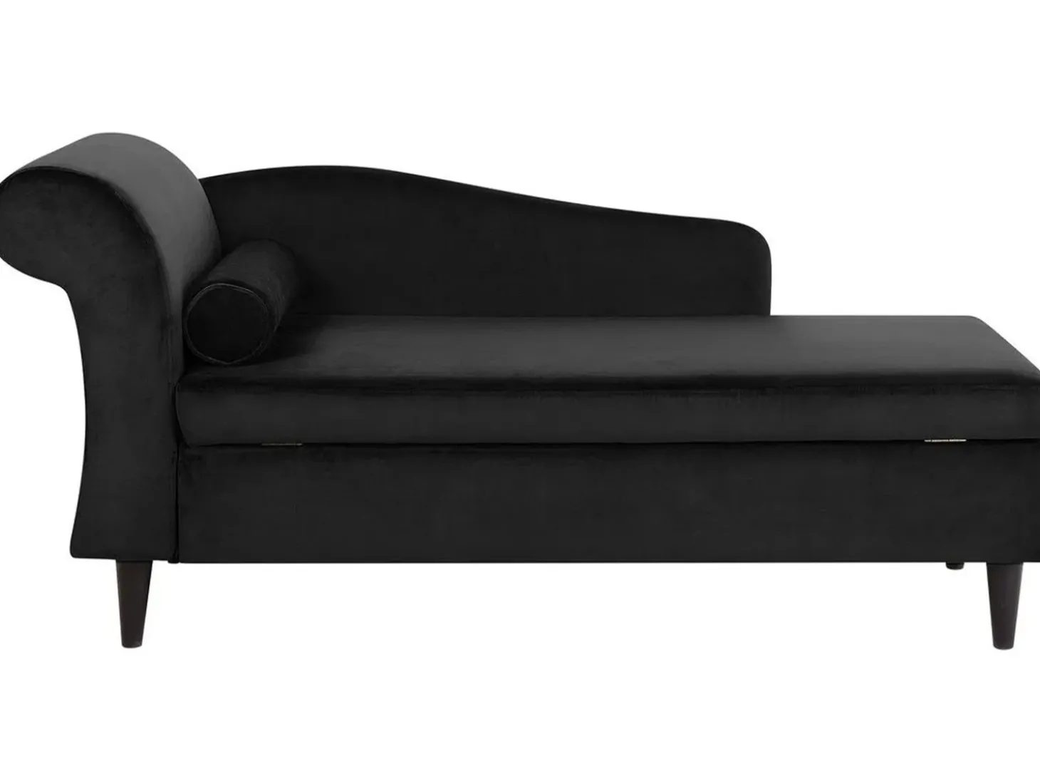 Venstrevendt chaiselong LUIRO Velour Sort med opbevaring