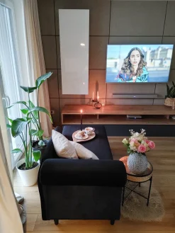 Venstrevendt chaiselong LUIRO Velour Sort med opbevaring