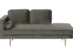 Venstrevendt chaiselong MIRAMAS Velour Brungrå