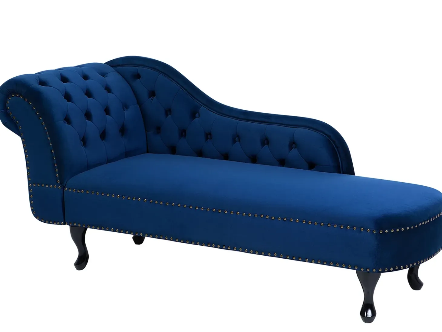 Venstrevendt chaiselong NIMES Velour Navy Blå