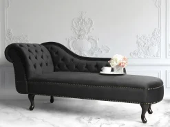 Venstrevendt chaiselong NIMES Velour Sort