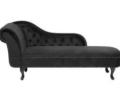 Venstrevendt chaiselong NIMES Velour Sort