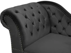 Venstrevendt chaiselong NIMES Velour Sort