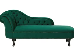 Venstrevendt chaiselong NIMES Velour Mørkegrøn