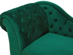 Venstrevendt chaiselong NIMES Velour Mørkegrøn