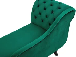 Venstrevendt chaiselong NIMES Velour Mørkegrøn
