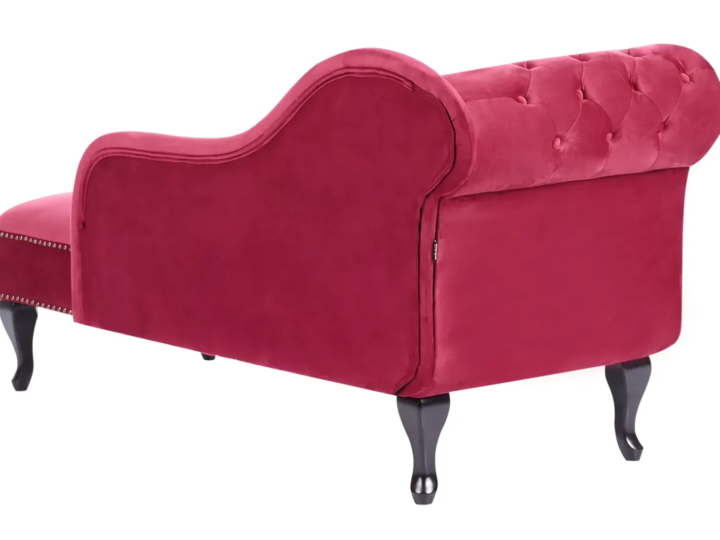 Venstrevendt chaiselong NIMES Velour Bordeaux