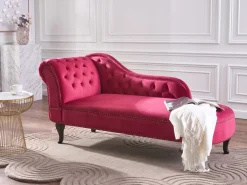 Venstrevendt chaiselong NIMES Velour Bordeaux
